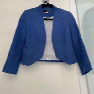 Aqua chambray linen blazer